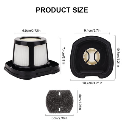 2284W Vacuum Filters for Bissell Pet Hair Eraser Hand Vacuum models 2284W, 2390A, 2390, 2389, 2579, Replace part# 1614212 1614203 1614204 (4 Replacement Filter 6 Foam Filter)