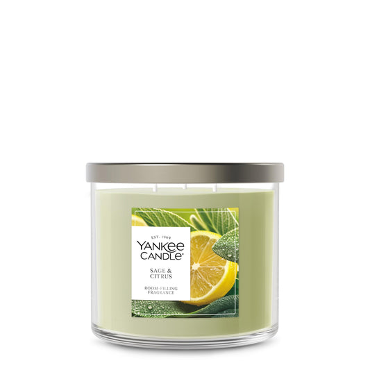 Yankee Candle 3 Wick Candle Jar, Scented Candle with up to 40 Hours of Burn Time, Premium Plant Wax Blend for Consistent Long Lasting Scent from First to Last Burn, Sage & Citrus