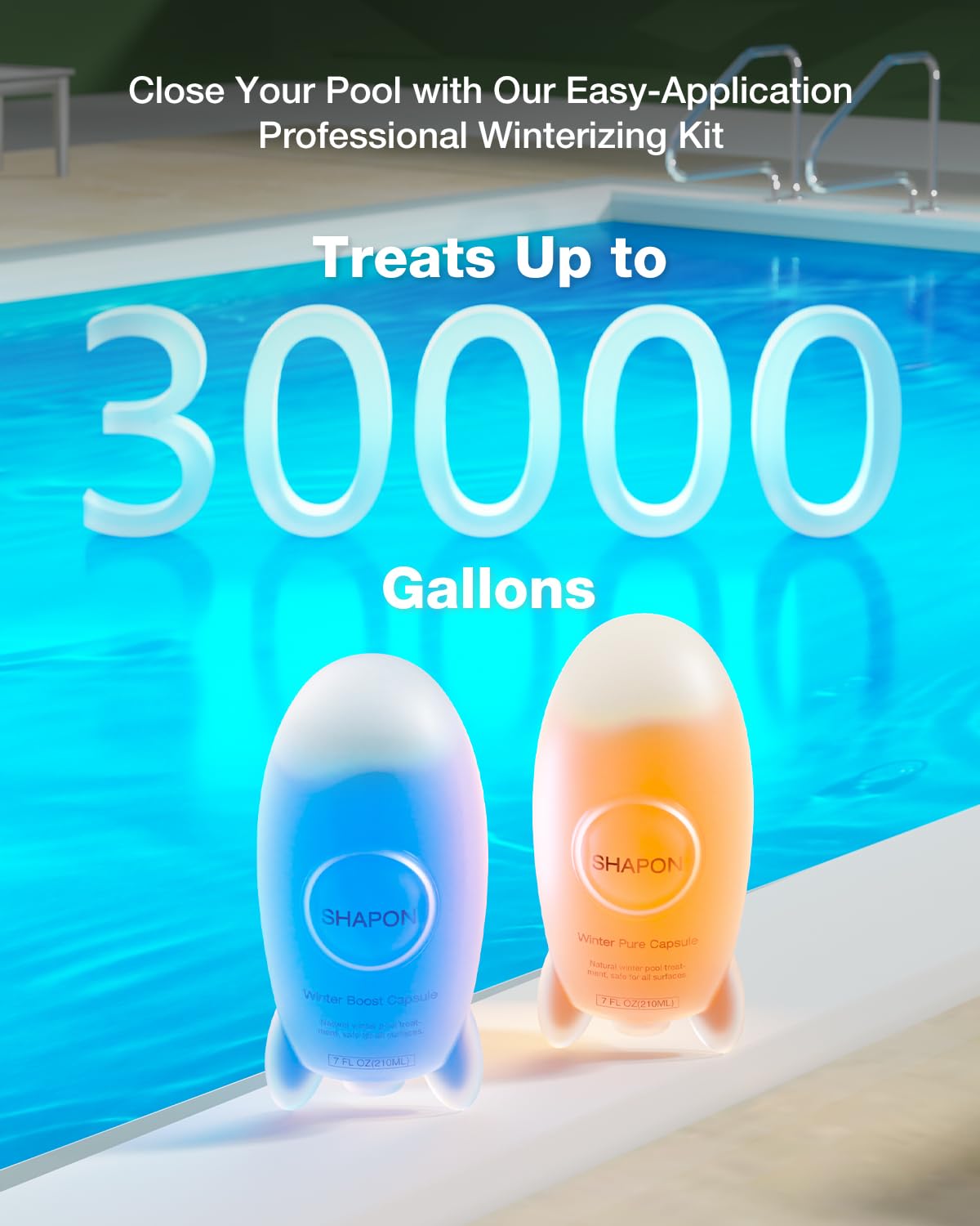 SHAPON Pool Winter Closing Kit, All-in-One Pool Winterizing Kit for Above Ground and In-Ground Swimming Pools, Easy to Use Pool Winterizer Up to 30000 Gallons