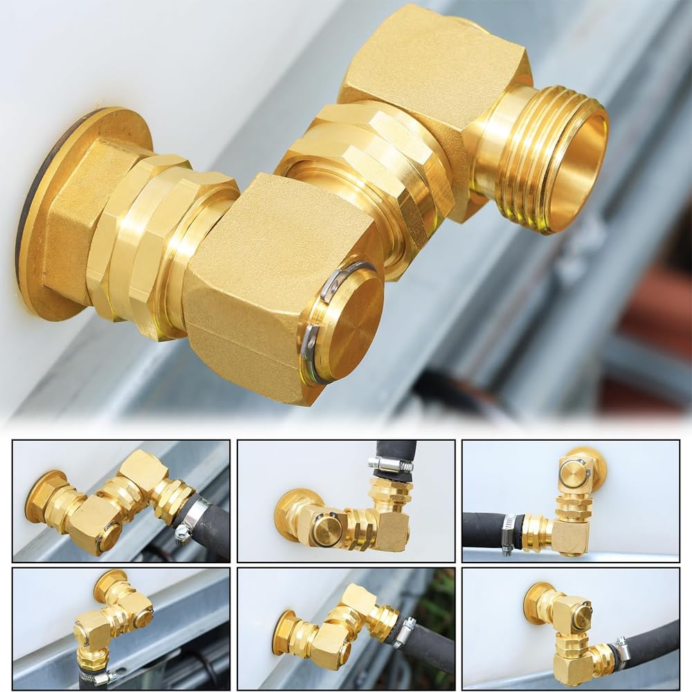 2 Pcs 90 Degree Hose Bends with A Strip of Adhesive Tape for Quick Connect Fittings Brass Rotating Solid Adapter Splitter Connector Hoses Water Connectors (2)