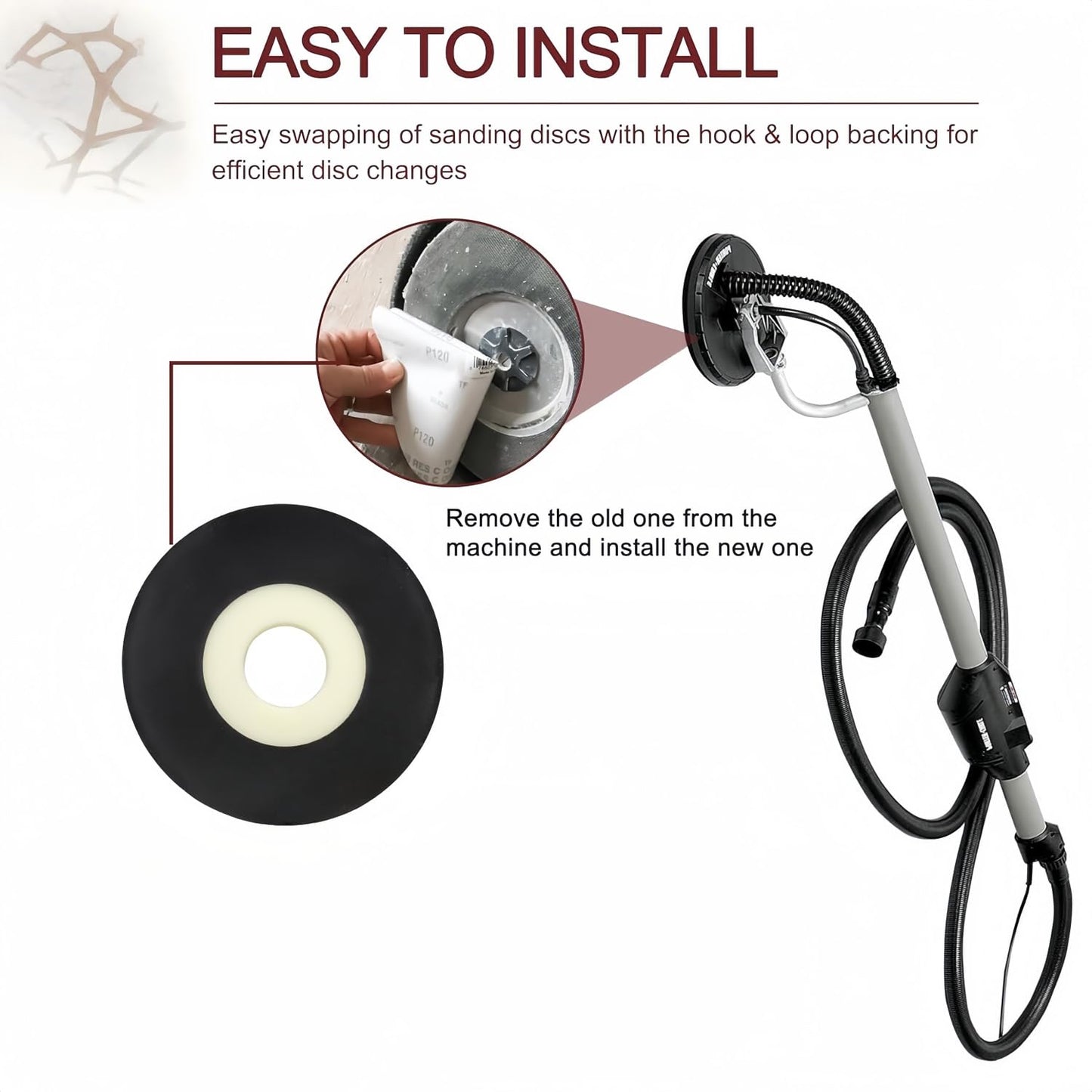 XHYdamile 3Pack 9" Sander Backup Pads,Works with a Variety of 9" Discs Sanding Systems, Compatible with Porter Cable 7800 Drywall Sander