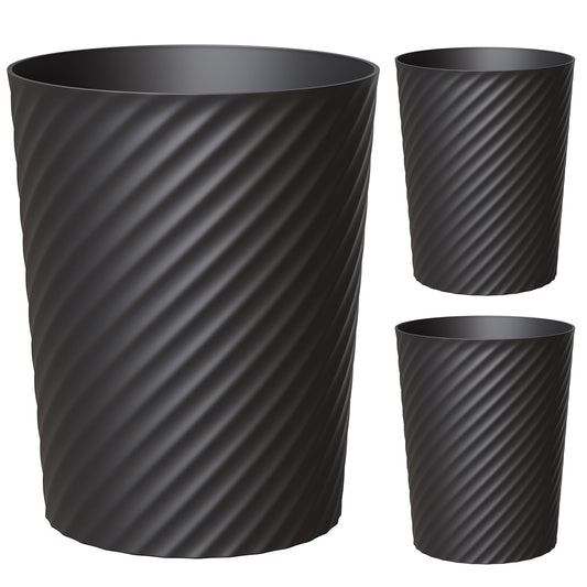 Bathroom Garbage Can 3 Pack 6.8L/1.8 Gallon Small Garbage Can, Round Plastic Trash Can, Slim Waste Basket for Bedroom, Bathroom, Kitchen, Living Room, Office, Car, RV, Fits Under Sink
