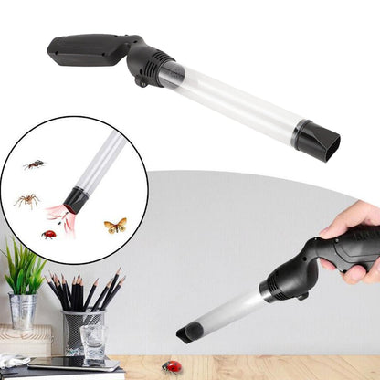 Handheld in Sect Catcher Vacuum, Battery Powered Spider Grabber Vacuum with LED Light, Long Handle, ‑0.4Kpa Strong Suction, for Cockroach, Moth, Wasps, Bees Catching