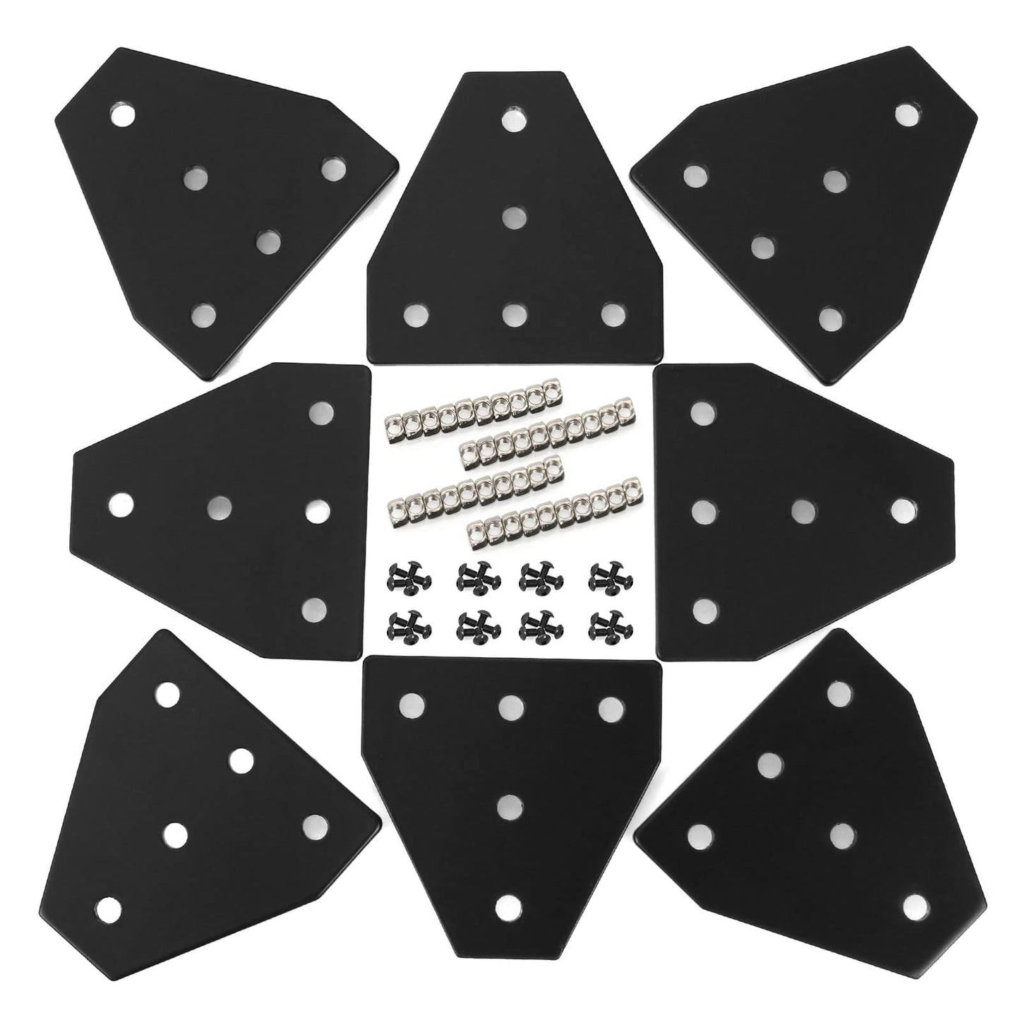 2020 Aluminum Extrusion Connector Bracket Set Included 8PCS Joint Plates,40Pcs M5 T-Slot Nuts and 40Pcs M5x8mm Hex Socket Cap Screw for 2020 Series Aluminum Profile 3D Printer Frame