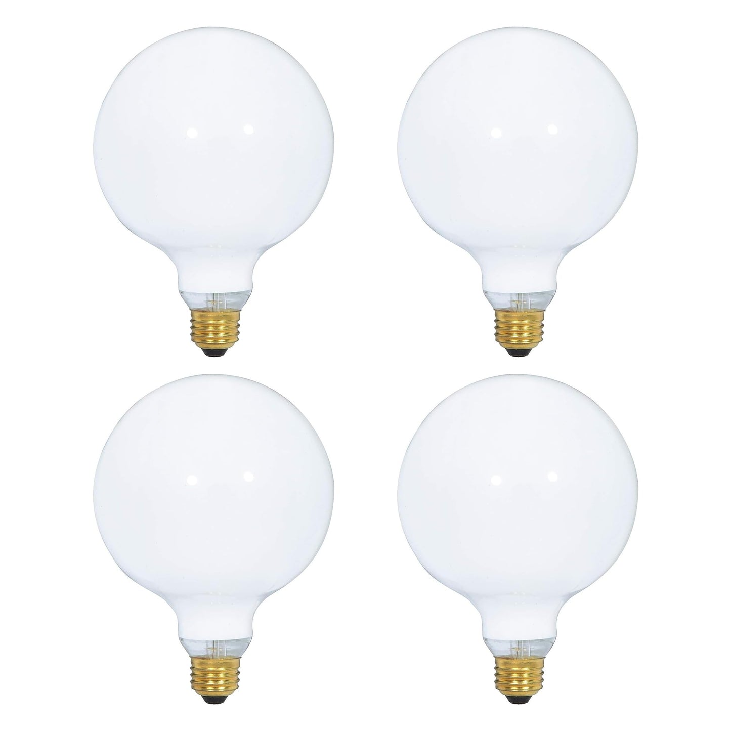 (4 Pack) G25 Incandescent Incandescent Light Bulb 2700K Soft Light, Decorative Globe Light Bulbs,E26 Medium Base, Perfect for Pendant Bathroom/Vanity Mirror Makeup, Dimmable. (White-Finish, 25-Watt)