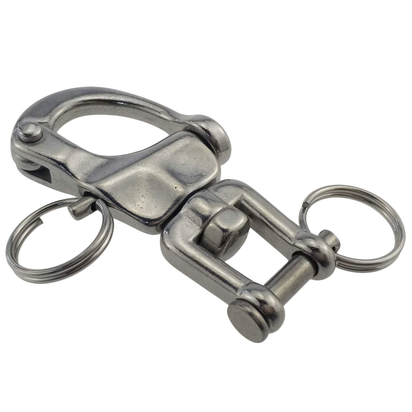 Pair of 3-1/2 inch Jaw Swivel Snap Shackle 316 Stainless Steel for Sailboat Spinnaker Halyard