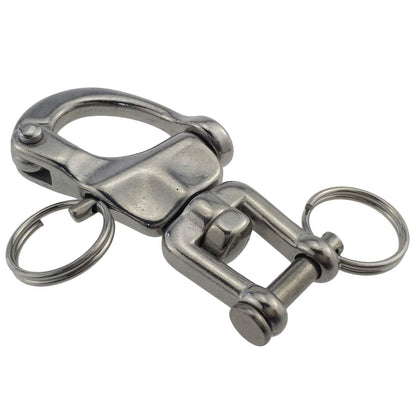 Pair of 3-1/2 inch Jaw Swivel Snap Shackle 316 Stainless Steel for Sailboat Spinnaker Halyard