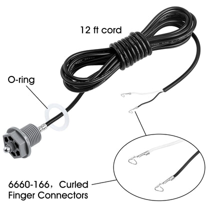 XMK 6600-166 Temperature Sensor for Sundance Spas and Jacuzzi Hot Tubs, with Curled Finger Connectors and 6540-228 O-Ring