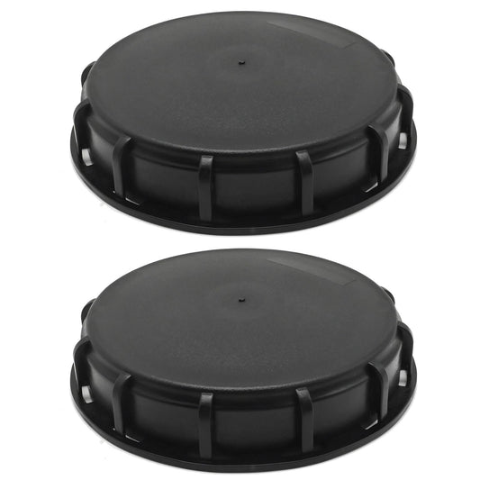 ZUDKSUY 2 Pcs Plastic IBC Storage Tank Caps, Black 6 Inch Leak-Proof Design IBC Tote Tank Cover with Gasket for Chemical Industrial Liquid Storage Tank