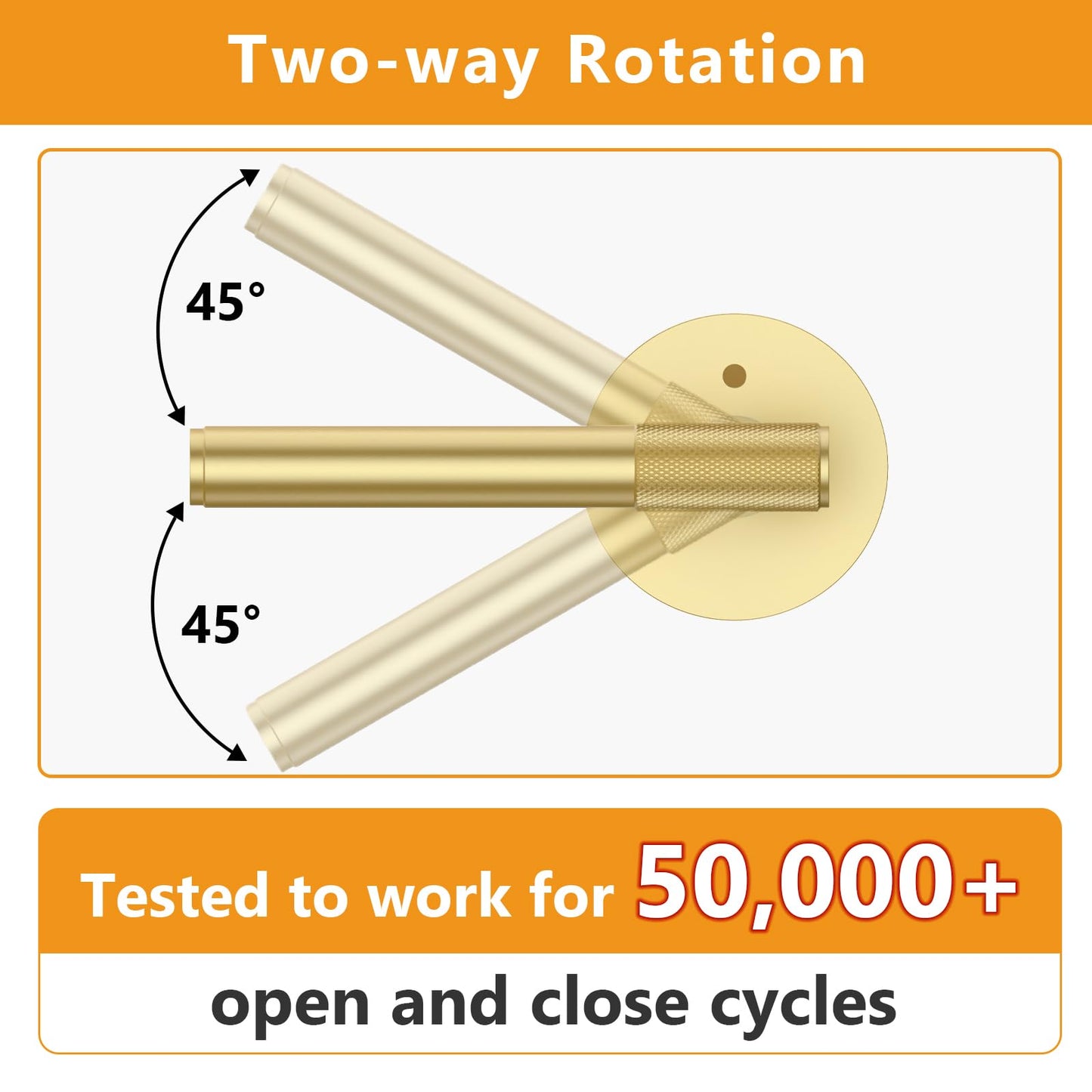 Amerdeco 1 Pack Brushed Gold Door Handles Interior, Knurled Privacy Door Handles, Heavy Duty Gold Door Lever for Bedroom or Bathroom, Reversible Keyless for Left Right Handed Doors AM0018