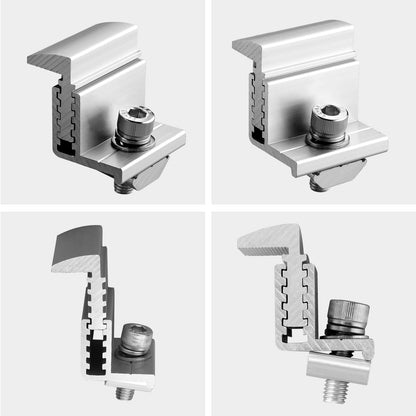 Anbte 10PCS Solar Panel End Clamp, 30-50mm Adjustable, Z Brackets for Solar Panels Include 10 Screws M8, Aluminum Rail End Clamps for Solar Panel PV Mounting System (Silver)