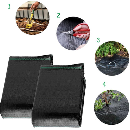 2pcs 3 X 50ft Weed Barrier Landscape Fabric Roll 3.5oz Heavy Duty Durable Woven Block Fabric Easy Setup Control Mat for Garden Yard Flower Bed Landscaping Ground Cover Garden Plastic ﻿