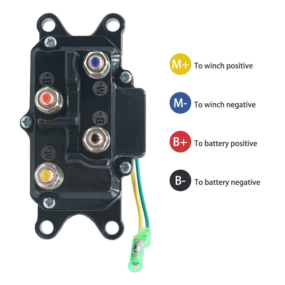 Triumilynn 12V 250A Winch Solenoid Relay Contactor for ATV UTV Boat Vehicle Industry Winch 1500-5000lbs, Replace 63070 62135 74900 70715 2875714