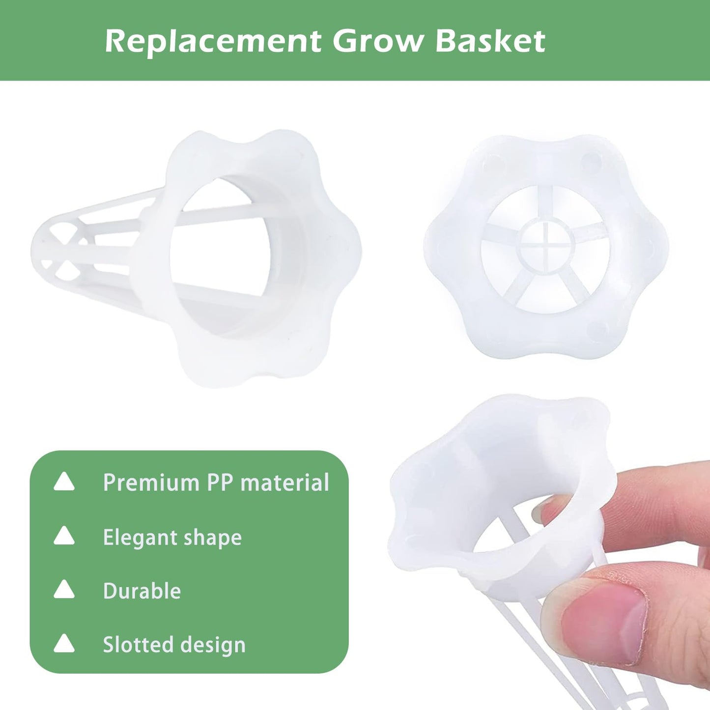 100 PCS Hydroponic Grow Baskets, Plastic Replacements Grow Basket Sets for Plant Hydroponics Garden Seed Pods System - Grow Anything