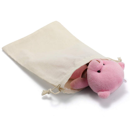 Cotton Drawstring Bags, EcoFriendly Muslin Gift Pouches (5 by 7 Inch) for Party Favors, Unbleached Sachet Fabric Cloth (50 Pieces)