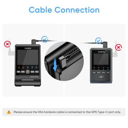 VIOFO HK4 Acc Hardwire Cable, USB-C Hard Wire Cable for A329 series/A229 series/A119Mini2/A139Pro/WM1/T130 Dash Cam, Low Voltage Protection for Parking Mode (Fuse Tap Not Included)