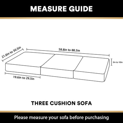 Stretch Velvet Couch Cushion Covers for Individual Cushions Sofa Cushion Covers Seat Cushion Covers, Thicker Bouncy with Elastic Edge Cover up to 10 Inch Thickness Cushions (3 pieces, Grey)