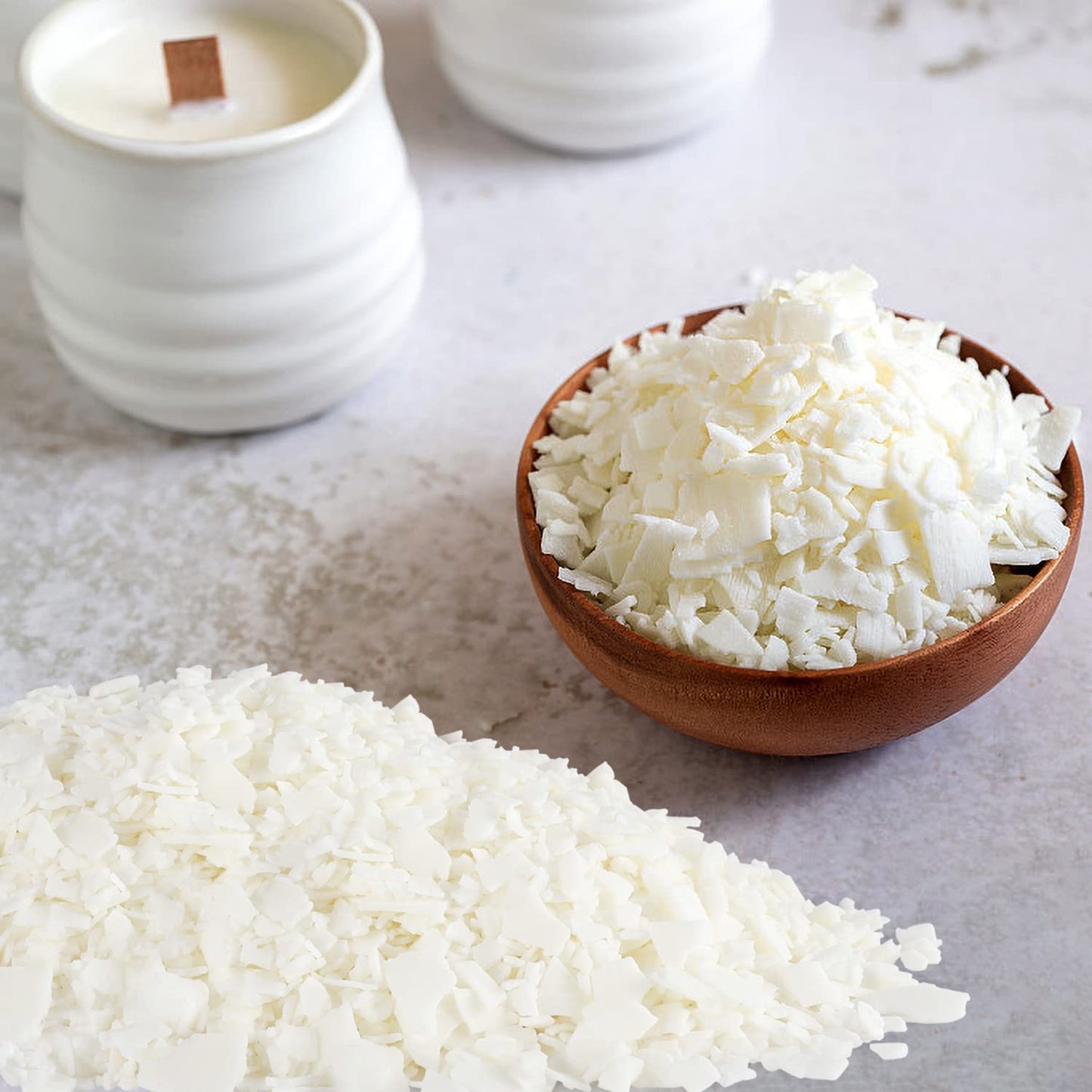 5LB Natural Soy Wax Flakes Kit - DIY Candle Making Supplies for Container & Pillar Candles, 80oz Pure Soy Wax for Crafting.
