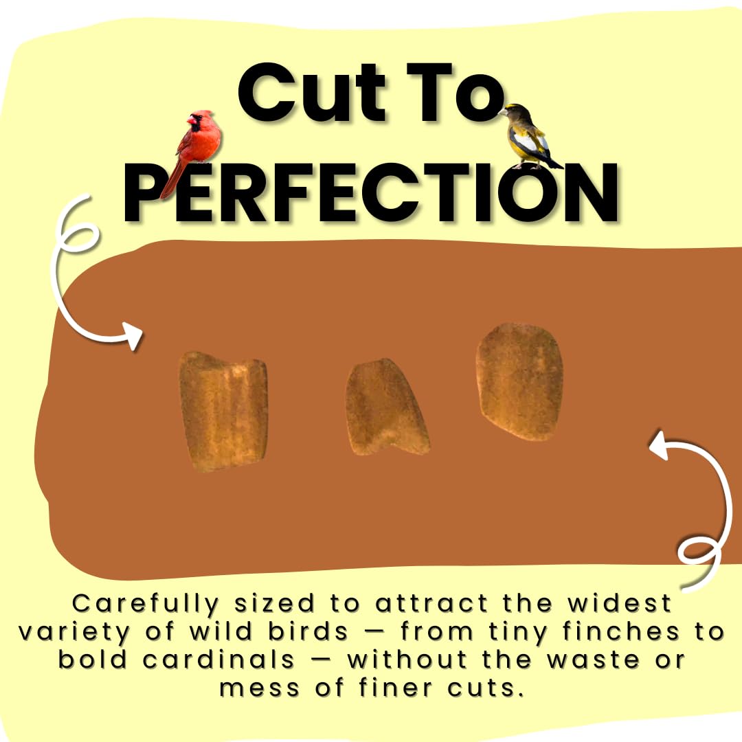 Chirp & Maple, Sunflower Chips, 1KG (2.2lb), Wild Bird Food, Cardinal & Finch Feed, No Mess
