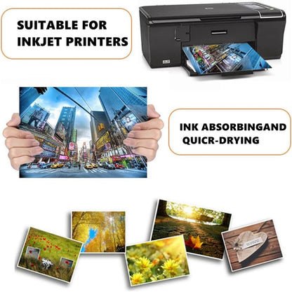 150 Glossy Photo Paper,White Photographic Paper 3 Sizes (4"x6", 5"x7", 8"x10") - 50 Sheets per Pack,White Photographic Paper Single Side Printable Photo for All Inkjet Printers Letter Size