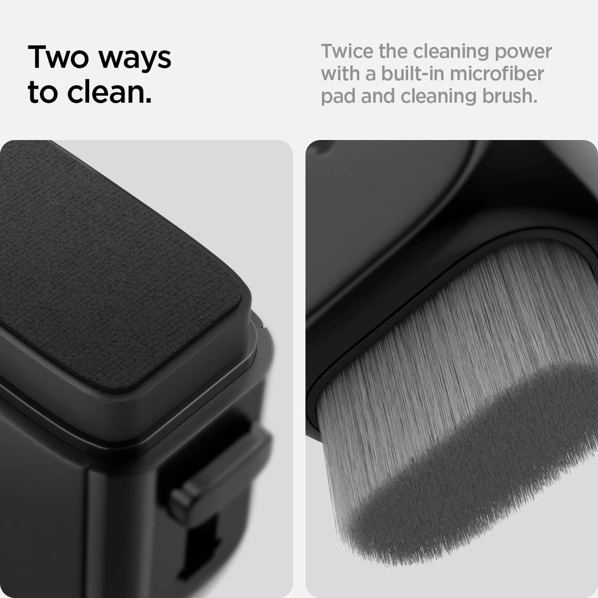Spigen EZ Slide & Brush Car Screen Cleaner for Screens, Phones, Laptops, Tablets - No Solution Needed (Extra Microfiber Pad Included) [Black]