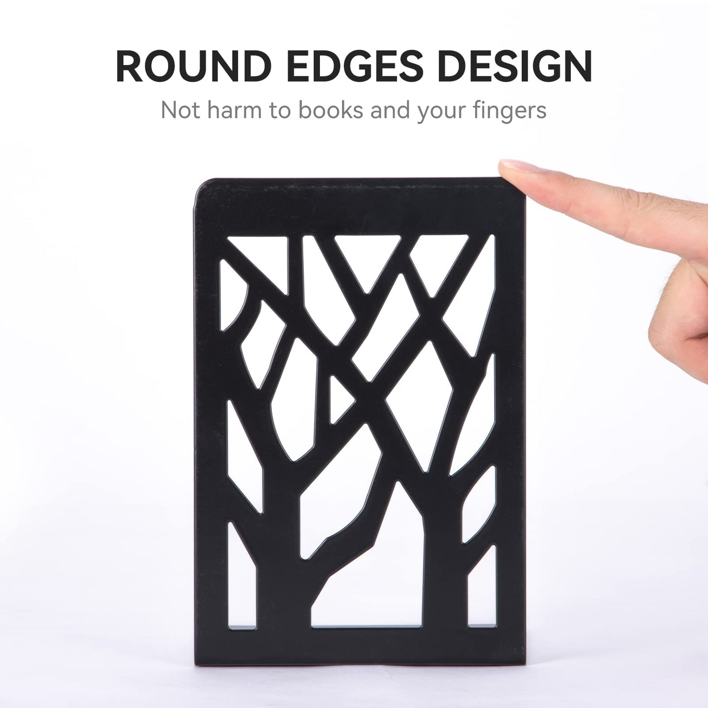 Book Ends, Bookends, Book Ends for Shelves, Bookends for Shelves, Bookend, Book Ends for Heavy Books, Book Shelf Holder Home Decorative, Metal Bookends, Bookend Supports, Book Stoppers (3 Pair, Black)