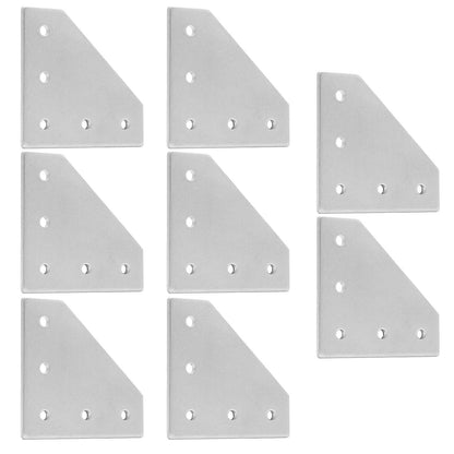 2020 Aluminum Extrusion Connector Bracket Set Included 8PCS Joint Plates,40Pcs M5 L-Slot Nuts and 40Pcs M5x8mm Hex Socket Cap Screw for 2020 Series Aluminum Profile 3D Printer Frame Silver