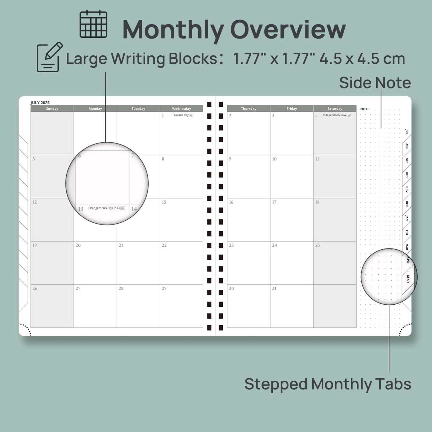 POPRUN Planner 2026-2027 (Large - 8.5'' x 10.5'') Academic Weekly Calendar (July 2026 - June 2027) with Hourly Time Slots, Monthly Tabs, 100GSM Thick Papers, Spiral Leather Cover - Brown
