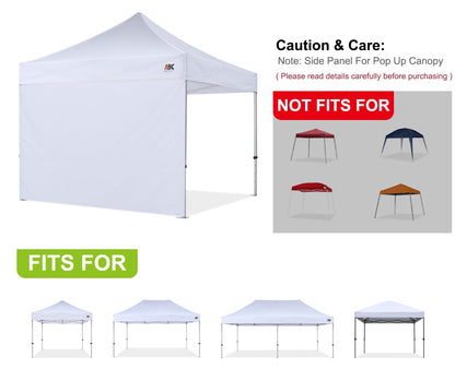 ABCCANOPY Instant Canopy SunWall for 10x10 Feet, 10x20 Feet Straight Leg pop up Canopy, 1 Pack Sidewall Only,White