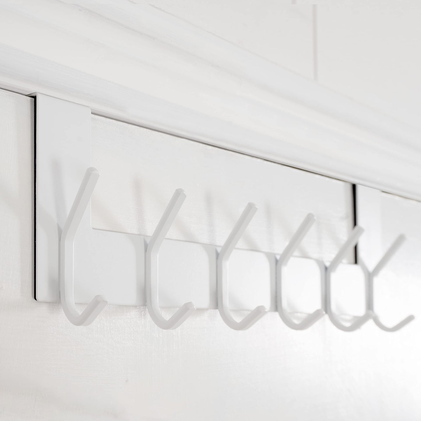 WEBI Over The Door Hook,Over Door Towel Rack,Door Hanger,Door Coat Hanger,Over The Door Coat Rack,Door Hooks for Hanging Clothes,Towels,Behind Back of Bathroom,White