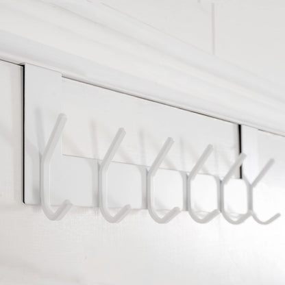 WEBI Over The Door Hook,Over Door Towel Rack,Door Hanger,Door Coat Hanger,Over The Door Coat Rack,Door Hooks for Hanging Clothes,Towels,Behind Back of Bathroom,White