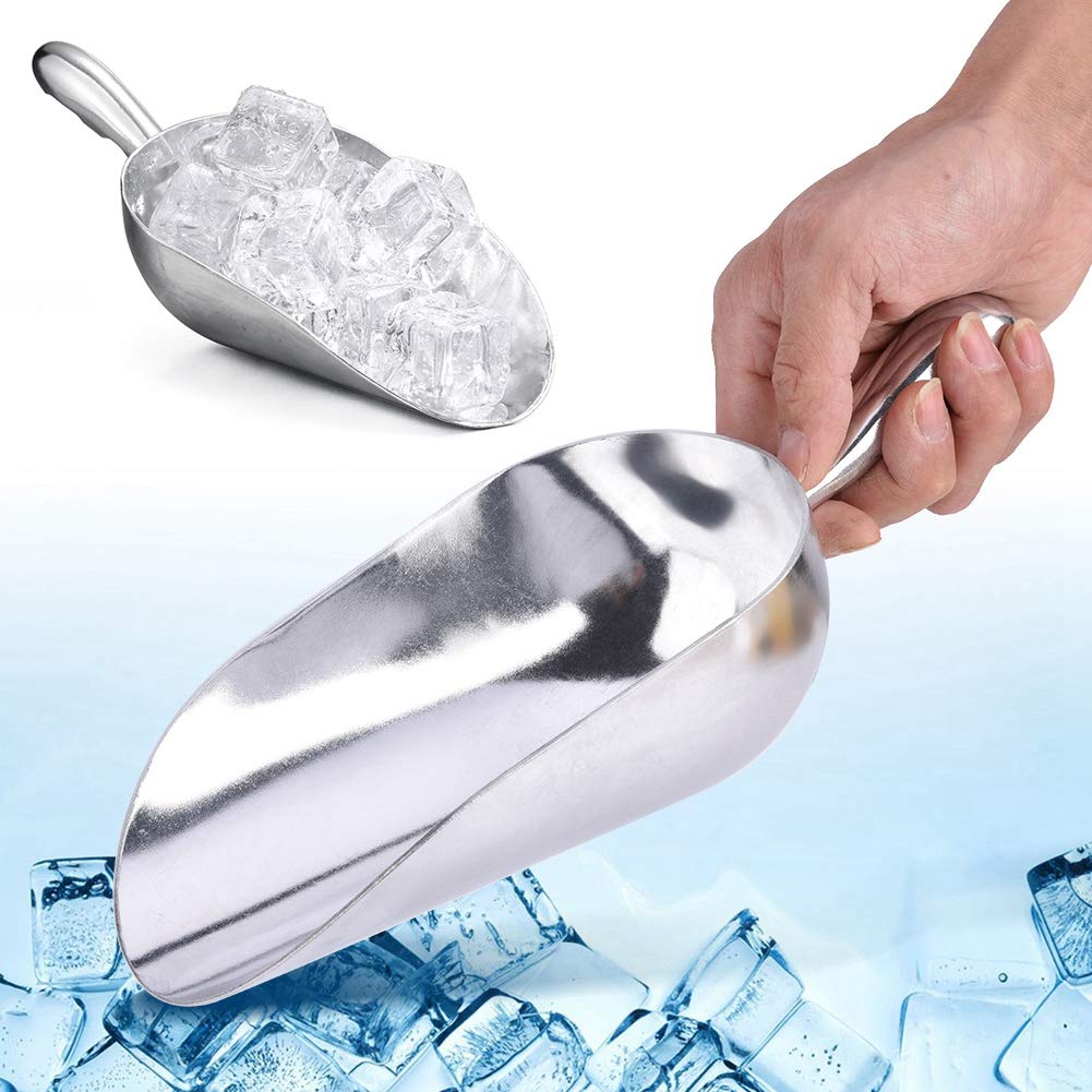 38oz Aluminum Alloy Ice Scoop, Metal Kitchen Food Scoop for Candy, Flour, Sugar, Coffee Bean, Pet Food