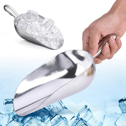 38oz Aluminum Alloy Ice Scoop, Metal Kitchen Food Scoop for Candy, Flour, Sugar, Coffee Bean, Pet Food