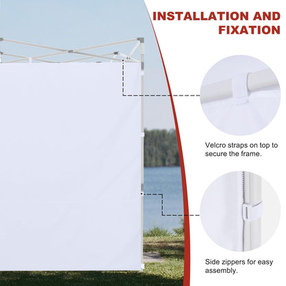 ABCCANOPY Instant Canopy SunWall for 10x10 Feet, 10x20 Feet Straight Leg pop up Canopy, 1 Pack Sidewall Only,White