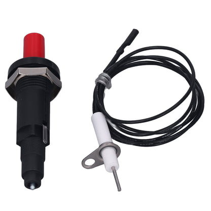 Push Button Piezo Igniter Piezo Spark Ignition 1 Out 2 Ignitor Electrode with 1 Meter Wire for Gas Stove Fireplace Oven Heater Barbecue Camping