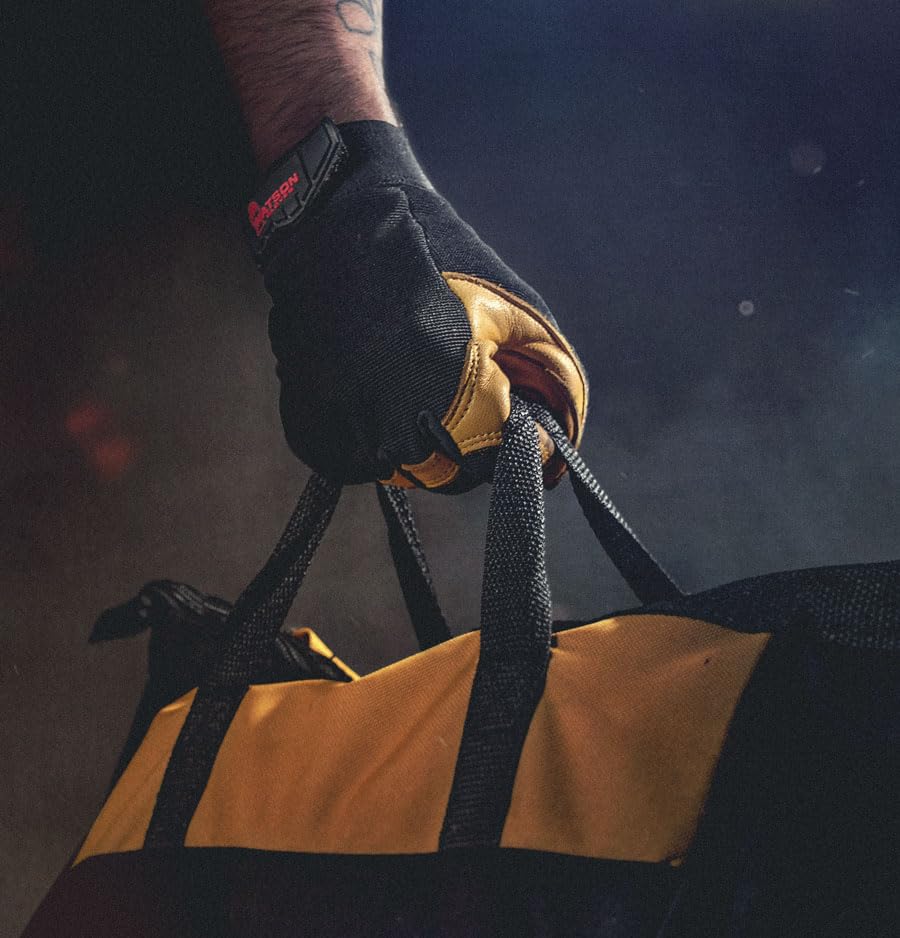 Watson Gloves Flextime Glove - Water-Resistant Goatskin Leather Palm, Spandex Back, Hooded Fingertips & Reinforced Thumb, Hook & Loop Strap (Extra Large)