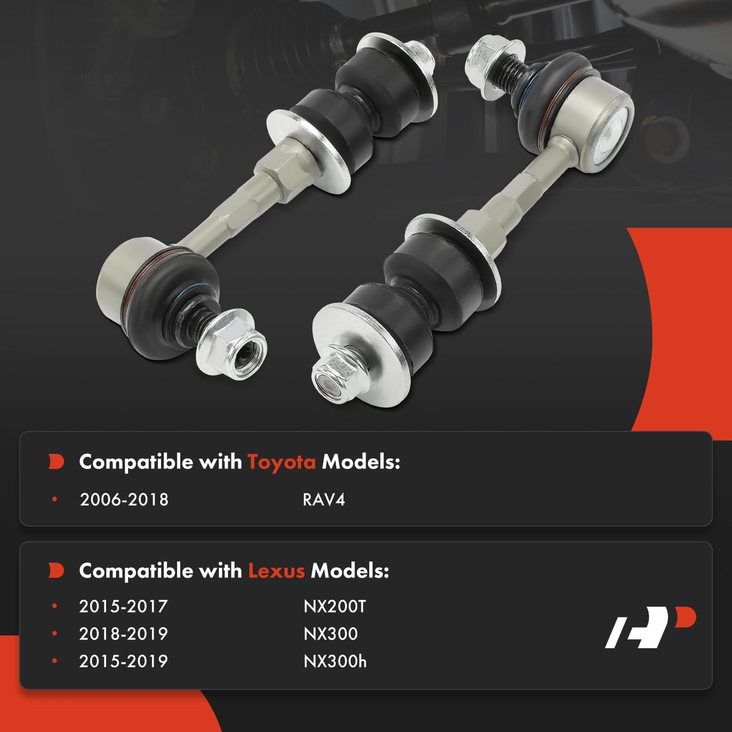 A-Premium 2 x Rear Sway Bar Links Stabilizer Bar Links, Compatible with Toyota RAV4 2006-2018, Lexus NX200T 2015-2017, NX300 2018-2019, NX300 2018-2019