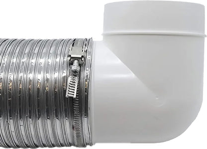 4 Inch Ducting Pipe 90 Degree Elbow Hose Ventilation Round Tube Bend Connector 4"