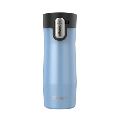 Contigo West Loop 3.0 Stainless Steel Travel Mug with Tea-Bag Hook & Spill-Proof Lid, Vacuum-Insulated Reusable Cup Coffee and Tea, 16 oz (473 mL), Glacier - Keeps Drinks Hot up to 11 Hours