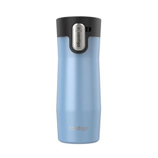 Contigo West Loop 3.0 Stainless Steel Travel Mug with Tea-Bag Hook & Spill-Proof Lid, Vacuum-Insulated Reusable Cup Coffee and Tea, 16 oz (473 mL), Glacier - Keeps Drinks Hot up to 11 Hours