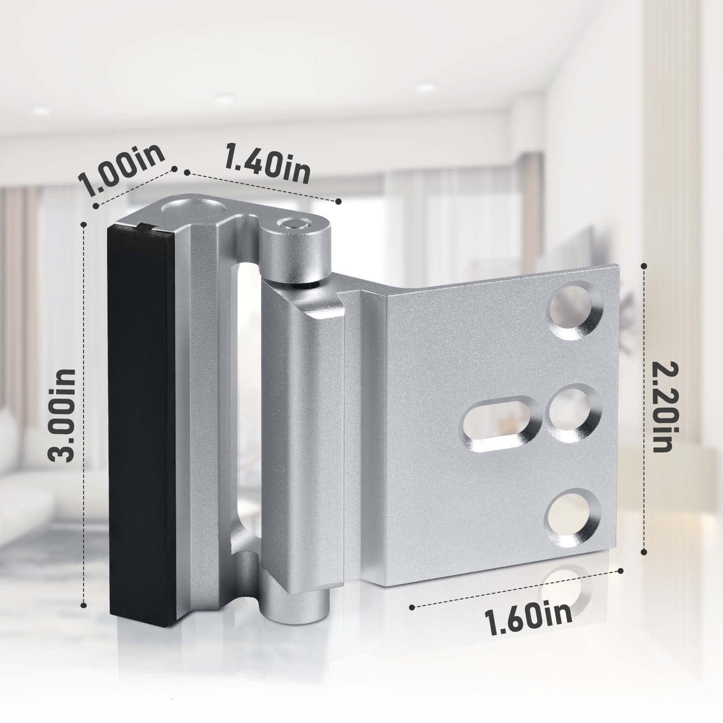 Steinwhale Home Security Door Reinforcement Lock 2Pack, Childproof Safety Door Lock Latch Inside Stopper, Add High Security to Prevent Home Unauthorized Entry, Aluminum Construction Finish