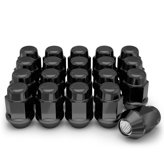 White Knight 1707SBK-20AM 12mm x 1.50 Thread Size Black Chrome Bulge Acorn Lug Nut, 20-Pack