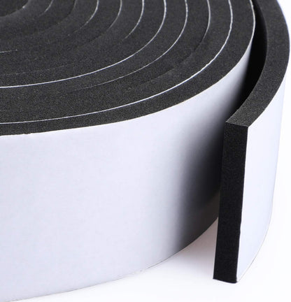 2 Rolls Self Adhesive Foam Strips 1/4in Thick x 2in Wide x 6.56Ft Long Foam Insulation Tape, Weather Stripping Door Seal Strip, Neoprene Weather Stripping High-Density Closed Cell Foam Tape Seal