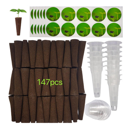 147Pcs Pod Kit for Aerogarden, Hydroponic Grow Anything Kit, 50 Grow Sponges, 50 Pod Labels, 12 Baskets, 12 Planting Domes