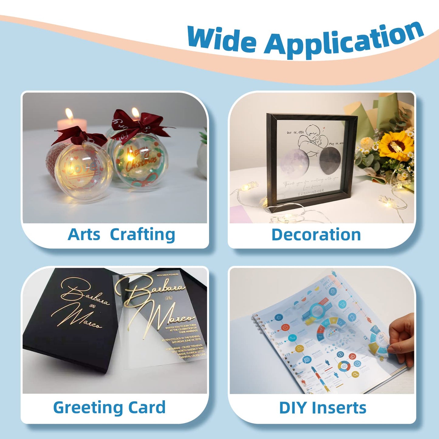 Inkjet Transparency Film OHP 50 Sheets 8.5x11 Arts Crafting Film Clear Overhead Projector Film 50 Pack for Inkjet Printer Uinkit A123