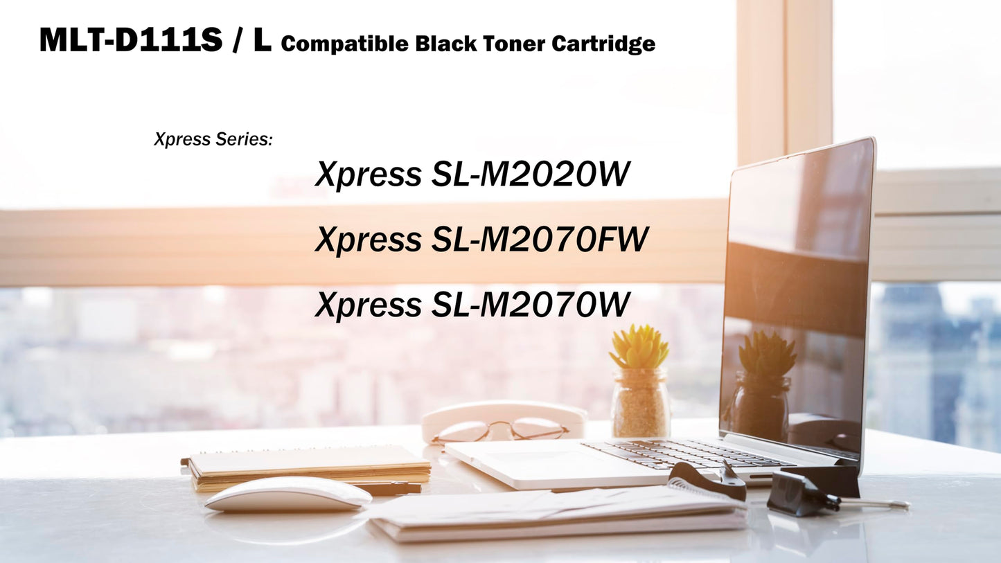 Ultra Toner® Compatible Replacement for Samsung MLT-D111S Black Toner Cartridge mlt-d111 MLTD111S mltd111s mlt-d111l SL-M2020W SL-M2070FW SL-M2070W Xpress-M2020W Xpress-M2070FW Xpress-M2070W (2 PK)