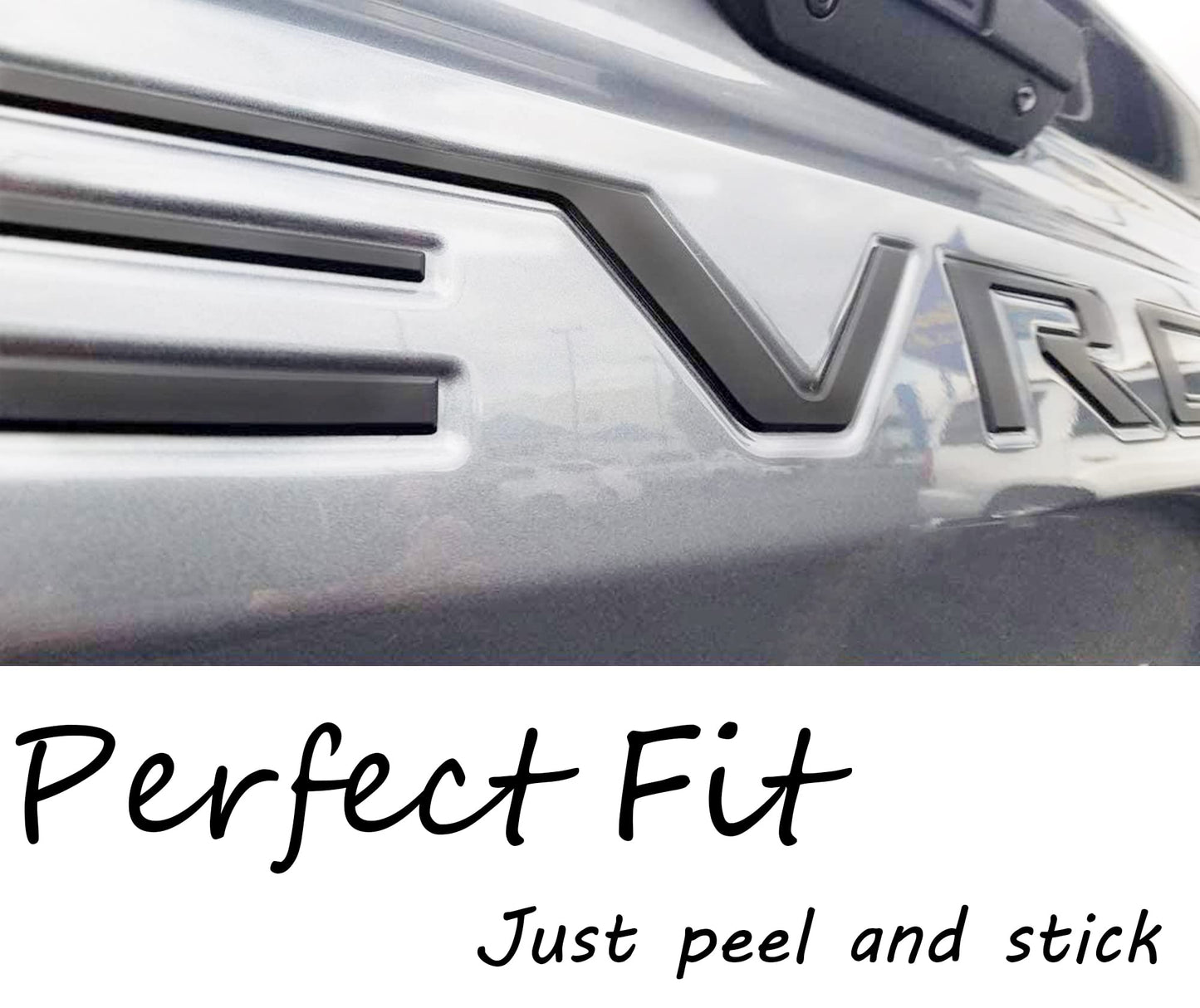 CHRSHN Tailgate Insert Letters Compatible with Chevy Silverado 2019 2020 2021 2022 2023 2024 2025 2026 3D Emblems Badge with Strong Adhesive Matte Black