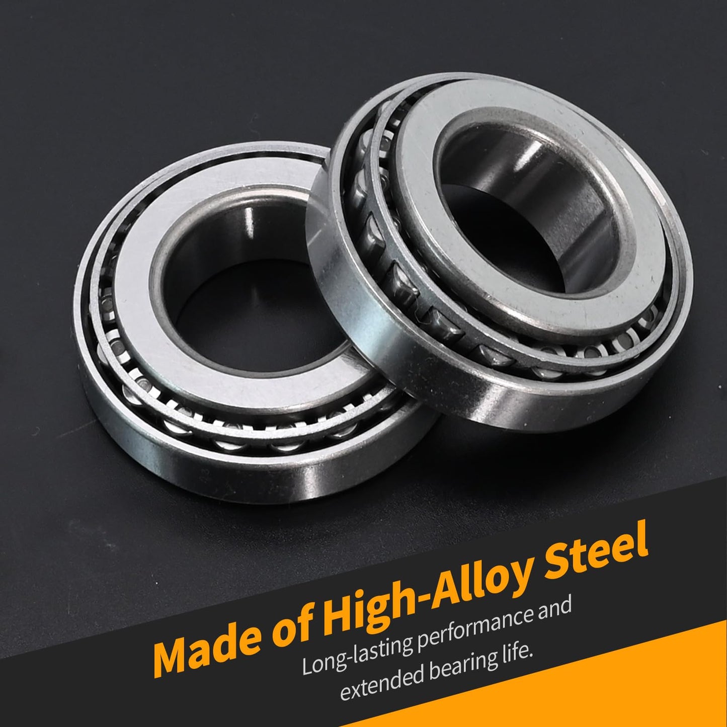 Anxingo 2 Set Trailer Wheel Hub Bearings Kit, L44643/L44610 Bearing Set Tapered Roller Bearings, Replace for 1.00'' ID, 1.98" OD, 0.58" Width with 12192TB Grease Seals
