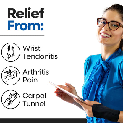 Carpal Tunnel Wrist Brace | Night Wrist Support Guard | Wrist Splint & Hand Brace | Carpal Tunnel Syndrome & Wrist Tendonitis Pain Relief with Forearm Compression | For Men & Women (Fits Most, Left)