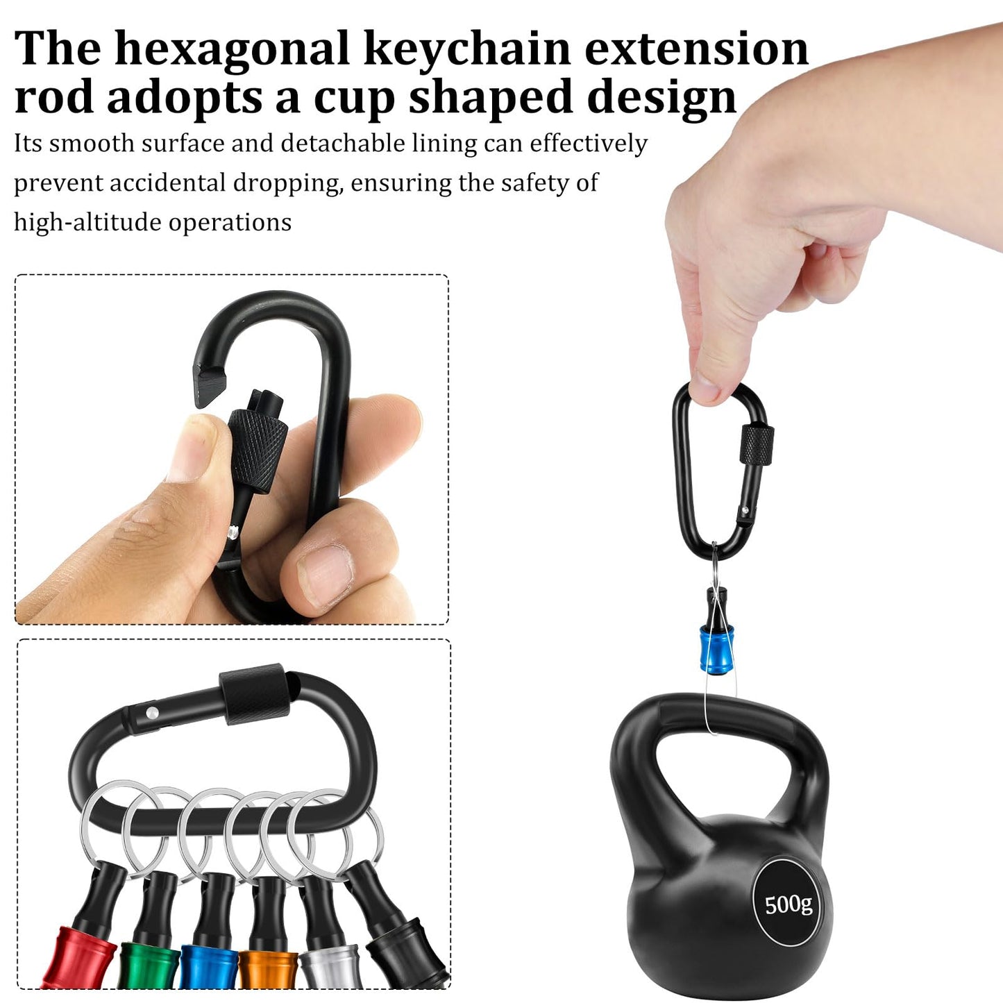 24Pcs Carabiner Bit Holder Keychain 1/4 inch Hex Hex Shank Drill Bits Holder Universal Bit Holder Key Chain Quick Release Bit Holder Extension Bar Screwdriver Bit Holders Gifts for Men